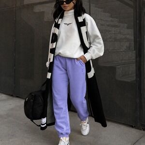 Playboy by PacSun Mauve Gothic Logo Fleece Jogger Sweatpants XS $201